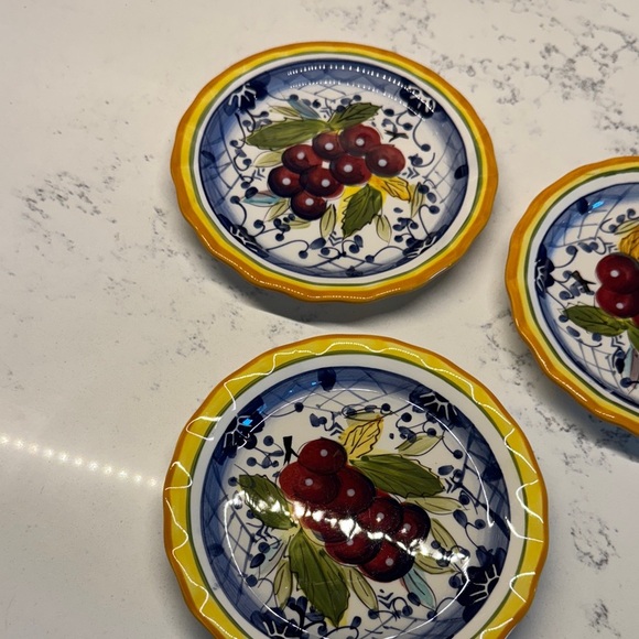 Vibrant Yellow and Blue Ceramic Plates - Picture 5 of 6